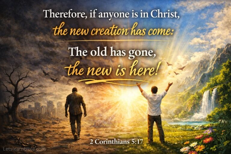 2 Corinthians 5-17, Bible verse meaning, new beginnings, Christian faith, new life in Christ, Bible study, spiritual growth